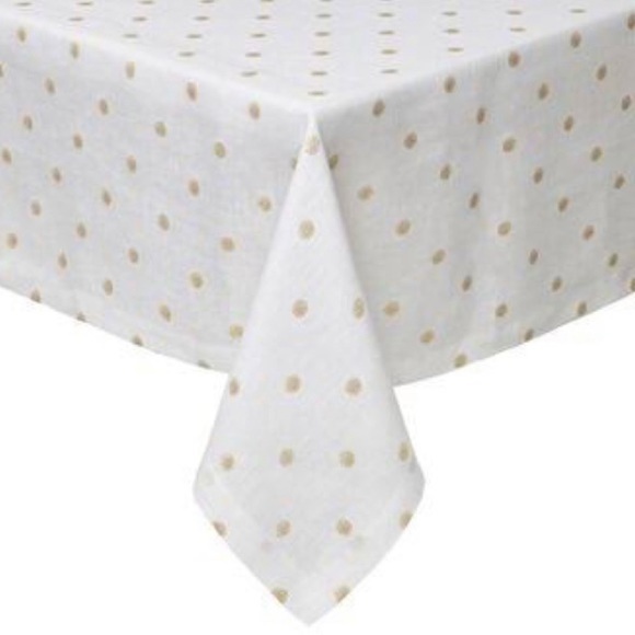 Kate Spade New York Nappe Tablecloth (60 x 84, Large Gold Polka Dots) - Picture 1 of 7